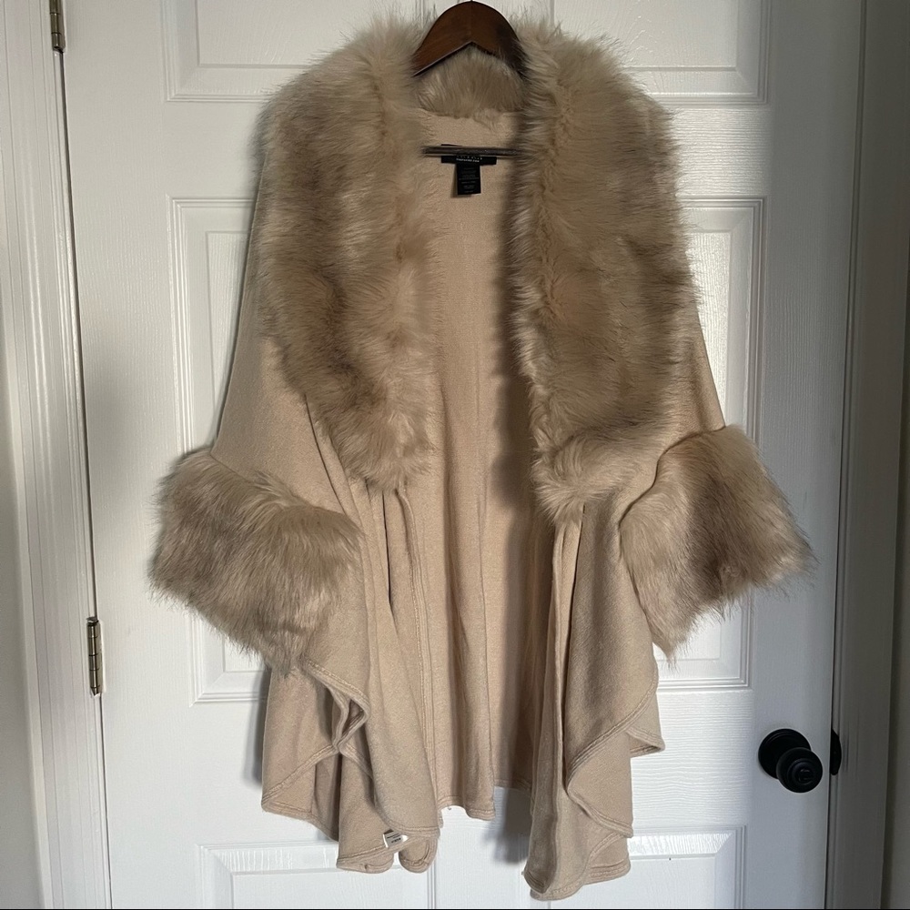 AKIRA faux fur shawl jacket